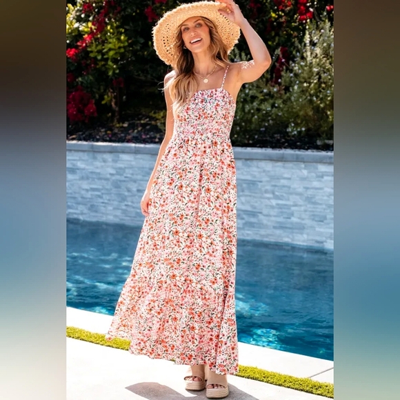 Floral Boho Maxi Dress With Ruffles - Picture 6 of 14